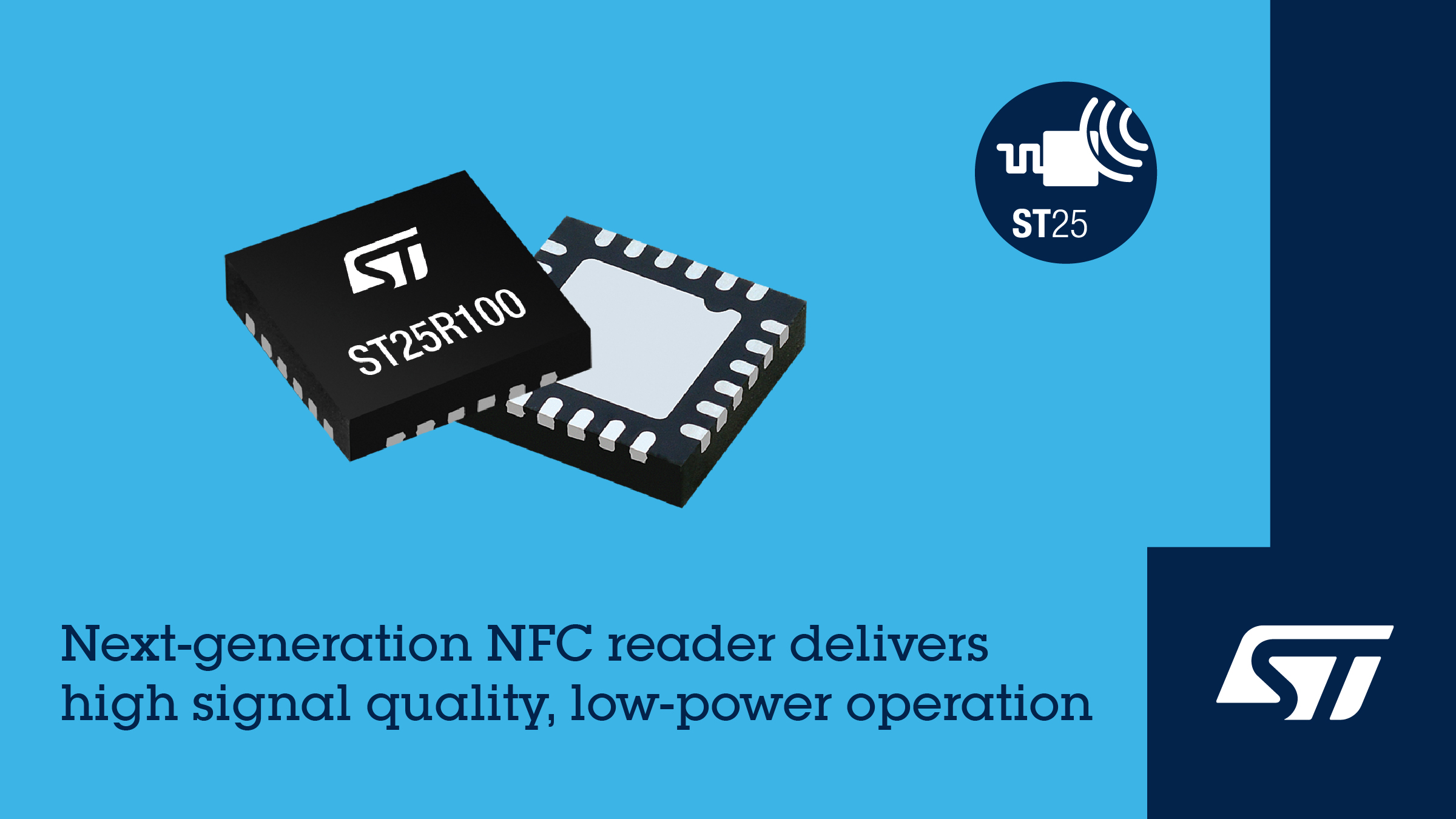 意法半导体NFC数据读取器芯片 为消费类和工控设备带来高性价比的嵌入式非接互动功能